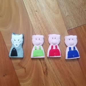 Montessori Style Felt Finger Puppet Set Kids Imaginary Play Storytime